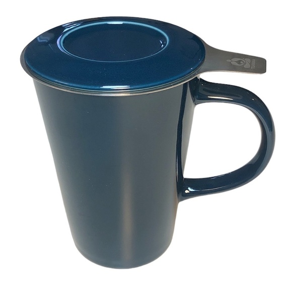 Teavana Fine Porcelain Mug With Lid & Looseleaf Tea Steeper Navy/Teal & … - Picture 3 of 7